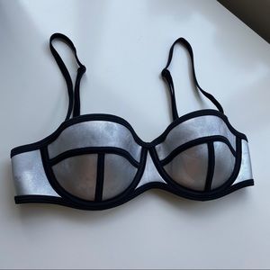 Triangl Neoprene Metallic Silver Swimsuit Top